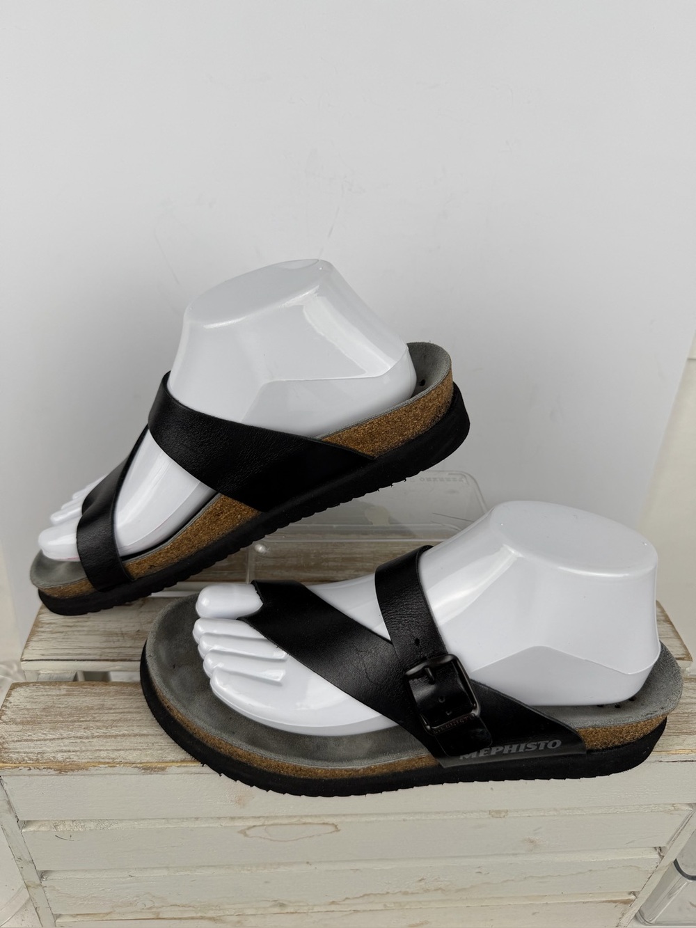 Mephisto Helen sandals in black Leather upper with cork size 8 - Picture 3 of 13